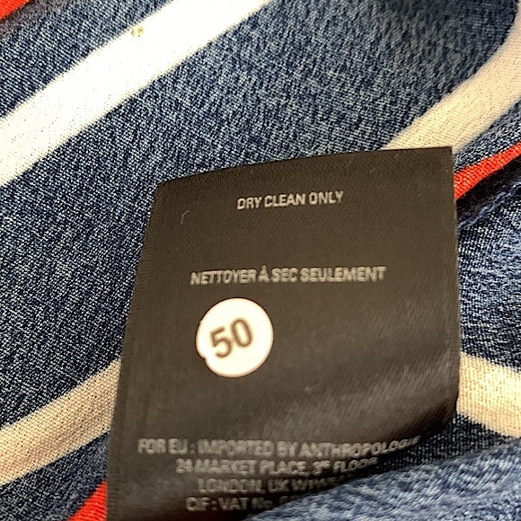 Striped Navy and Red A-Line Dress - Picture 13 of 14